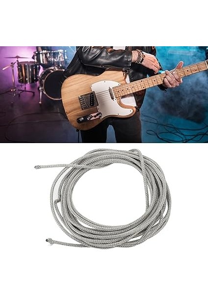 Gitar Kalkanı Teli, Tek Iletken 3m Uzun 22 Awg Örgülü Kalkan Kablosu Gitar Teli indirimleri