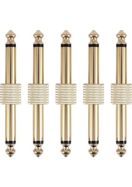 5 Adet 1/4 Inç 6.35MM Gitar Efektleri Pedalı Konektörü Çoğaltıcı Jack Arabirim Kablosu Adaptörü Elektrikli Pedal Kurulu Aksesuarları