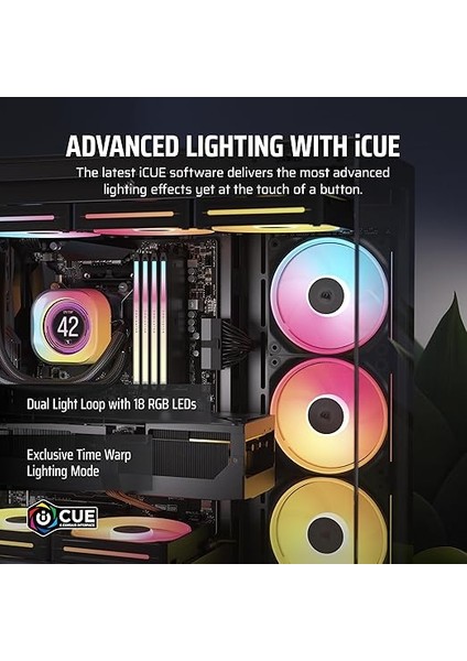 Icue Link LX120-R Rgb 120MM Pwm Ters Fan - Tek Fan - Düşük Gürültülü, Corsaır Manyetik Kubbe Rulman, Çift Işık Döngüsü, Corsaır Quikturn Vidaları, Sıfır Rpm Modu - Siyah fırsatları