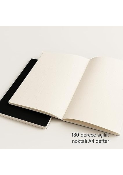 Tanıtım Özel Tasarım Siyah Kraft Kapaklı A4 Defter - 180 Derece Açılabilir, Sırtı DIKIŞLI,%100 El Işçiliği, Ofis, Okul, Günlük Kullanım Için Ideal Defter (Noktalı) indirimleri