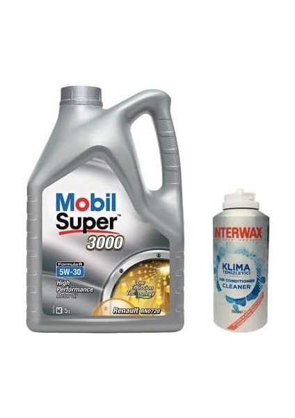 Super 3000 Formula R 5W30 Renault Araç Motor Yağı 5 L + 03047 Interwax Klima Temizleyici