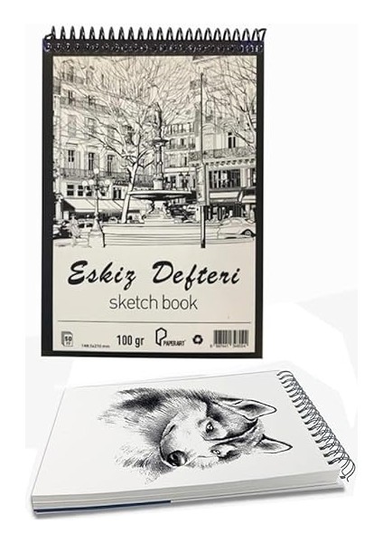 A4 Eskiz Defteri Spralli 50 Yaprak Karakalem Çizim Seti Gölgelendirme Kalemi Hamur Silgi Fatih Dereceli Kalem Hobi Tasarım Seti modelleri