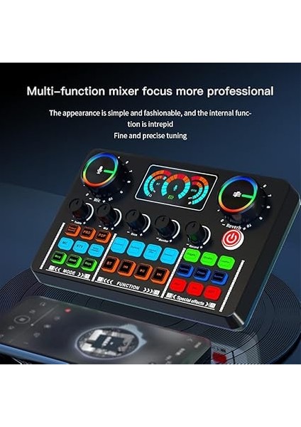 Canlı Ses Kartı Ses Kaydı Masaüstü Şarkı Söyleme Ses Kartı Mikseri Bt Kablosuz Eşlik Tak ve Çalıştır Ses Değiştirici Yayın Akışı Için Dahili Şarj Edilebilir Pil Podcast Kayıt Ses Tablası fırsatları