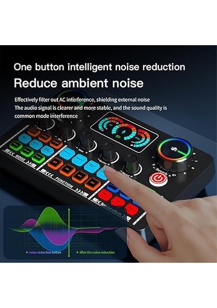 Canlı Ses Kartı Ses Kaydı Masaüstü Şarkı Söyleme Ses Kartı Mikseri Bt Kablosuz Eşlik Tak ve Çalıştır Ses Değiştirici Yayın Akışı Için Dahili Şarj Edilebilir Pil Podcast Kayıt Ses Tablası indirimleri