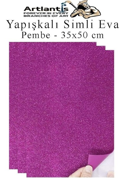 Yapışkanlı Simli Eva 35X50 cm 3 Adet Simli Yapışkanlı Eva Süngeri Okul Kreş Anasınıfı Elişi Etkinlikleri Hobi