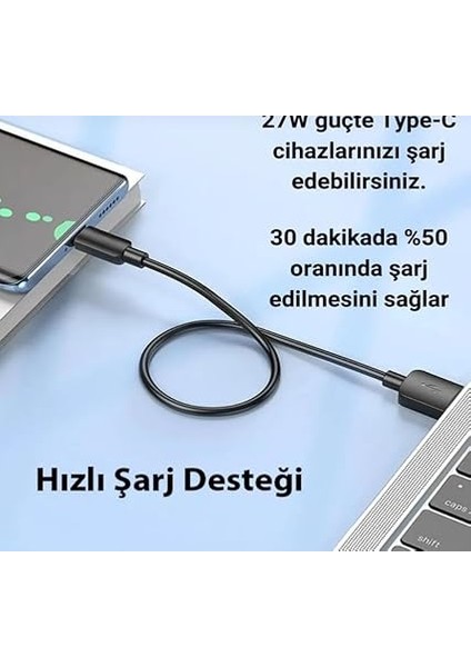 Elektronik Kısa 30 cm 27W Hızlı Type C Şarj Kablosu USB To Type-C Dönüştürücü Pd Hızlı Şarj Data Kablo, Powerbank ve Araç Içi Şarj Kablosu Huawei Samsung Uyumlu fırsatları