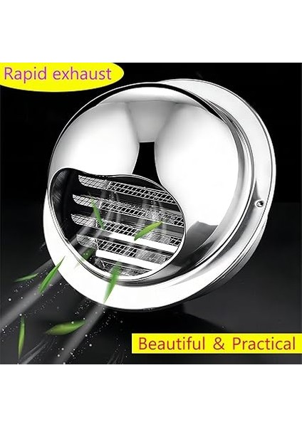 Air Vent 304 Paslanmaz Çelik Boğa Burunlu Dış Havalandırma, Yuvarlak Havalandırma Izgara Ekran Kaputu, Dış Duvar Egzozu Için, Davlumbaz Egzozu, 120 mm indirimleri