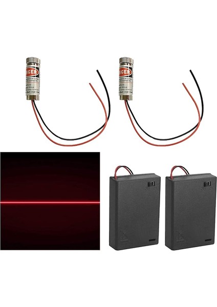 Adet Odaklanabilir Lazer Modülü, Lazer Odaklama Ayarlanabilir Lazer Kırmızı Lazer Çizgisi 3-5 V 650 Nm, Plastik Lensler + Aa Pil Tutucu, Endüstriyel Binaların Düzeltilmesi ve Hizalanması Için