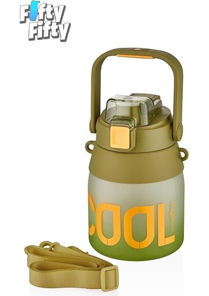 1000ML Askılı Tek Kapak Çift Kullanım Pipetli/pipetsiz Kullanım Softtouch Su Matarası fiyatları