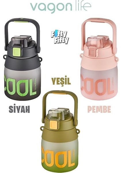 1000ML Askılı Tek Kapak Çift Kullanım Pipetli/pipetsiz Kullanım Softtouch Su Matarası indirimleri