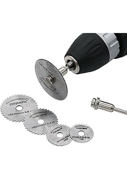 Daire Testere Bıçağı Seti, 6 Adet Döner Alet El Daire Testeresi, 3,2 mm Çubuklu, Mini Delikli Kesme Diskleri, Ahşap, Plastik, Bakır, Alüminyum ve Ince Sac Için Kesme Diskleri modelleri