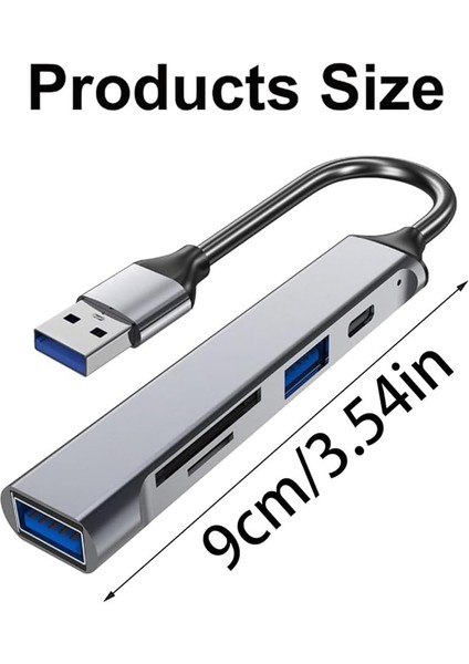 Fonksiyonlu USB Hub, Tip-C ve USB Bağlantı Noktaları, Kompakt Tasarım Sd-Tf Kart Okuyuculu 5 In 1 fırsatları