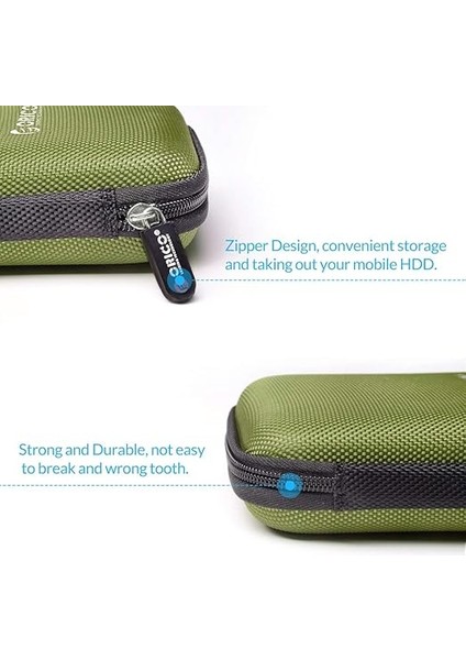 2.5 Inç Taşınabilir Su Geçirmez SSD HDD Sabit Disk Koruma Çantası, Phd-25 (Yeşil) indirimleri