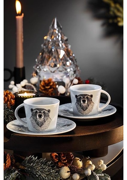 Porselen Snowy 4 Parça 2 Kişilik Kahve Takımı, 100 ml fırsatları