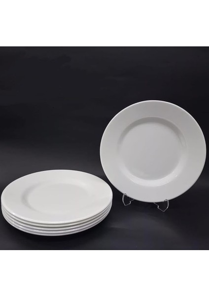 Adet Beyaz Melamin Büyükboy Servis Tabağı 26CM Sığ Tabak Günlük Kullanım Için Hesaplı Ordövr Tabak