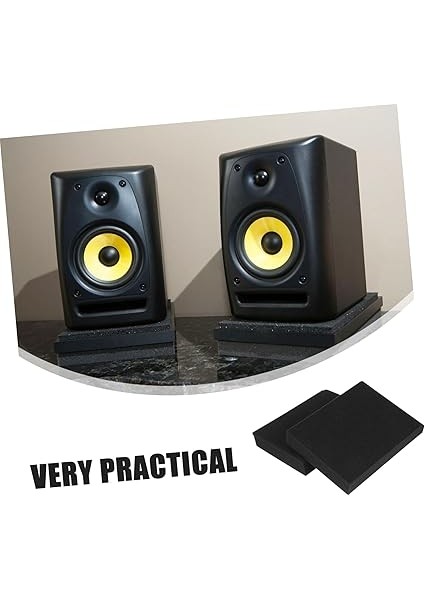 2 Adet Yüksek Yoğunluklu Hoparlör Izolasyon Pedleri Müzik Ekipmanı Için Darbe Sünger Matlar indirimleri