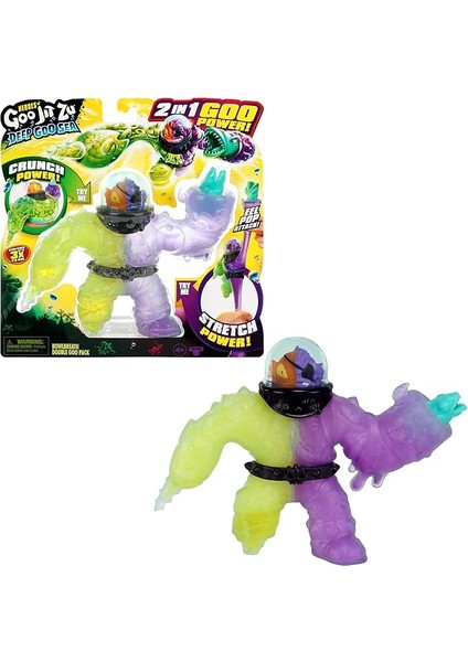 Of Goo Jıt Zu Deep Goo Sea - 2'si 1 Arada Balçık Gücüne Sahip 16,5 Cm'lik Kase Nefes Figürü; Süper Esnek ve Esnek
