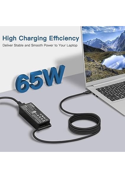 Thinkpad T14 T480 T480S T490 T490S, Lenovo Chromebook C330 S330, Lenovo Yoga, Dell Chromebook 3100, Latitude 5420, Acer Chromebook C Tipi Dizüstü Bilgisayarlar Için USB C 65W Şarj Cihazı fırsatları