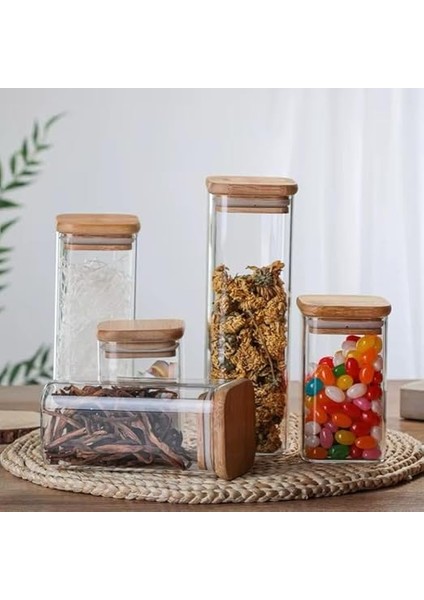 Home 2'li Vakum Kapaklı Borosilikat Cam Saklama Kabı Seti – Mini Boy, Hava Geçirmez, Gıda Saklama Için Ideal-Baharat,kahve,şeker-Mini Baharatlık (Bambu Kare, 150 Ml) fiyatları