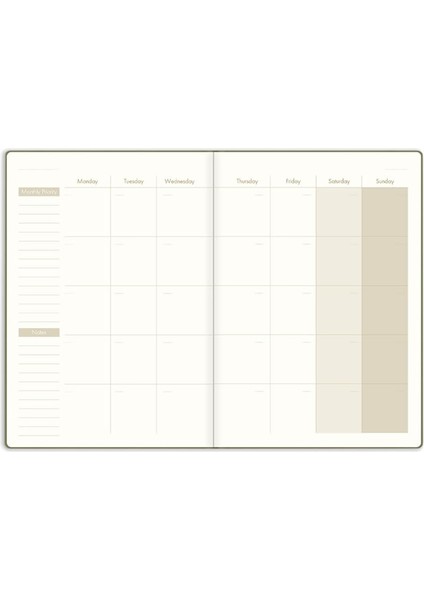 Color Keten Ciltli Süresiz Planlayıcı Yeşil 17X24 indirimleri