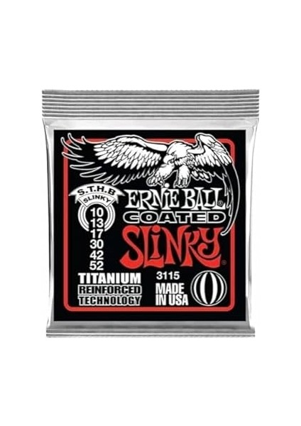 Ball Sıska Üst/ağır Alt Slinky Kaplamalı Titanyum Rps Elektro Gitar Telleri, Ölçü 10-52 fiyatları