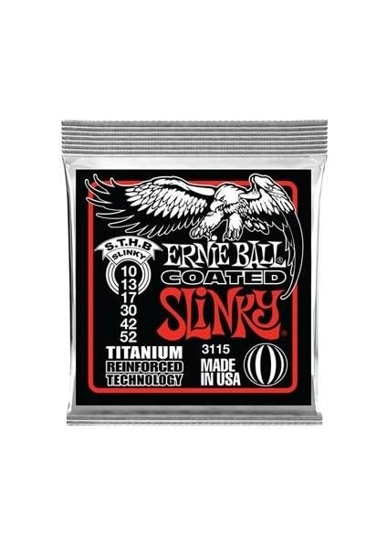 Ball Sıska Üst/ağır Alt Slinky Kaplamalı Titanyum Rps Elektro Gitar Telleri, Ölçü 10-52 fırsatları