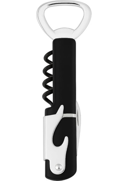 Store Paslanmaz Çelik Türbişonlu Şarap ve Şişe Açacağı – Ergonomik Kolu ve Dişli Mekanizmalı, Kolay Kullanım, (Siyah)