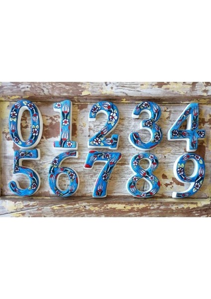 Kapı Numarası Seramik Lale Desenli Çeşitli Renklerde (4, Turkuaz) fırsatları