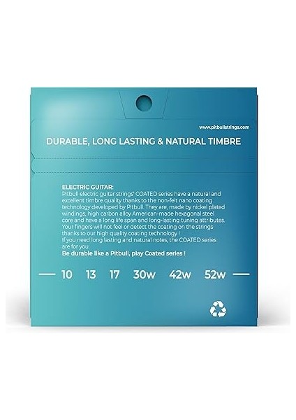 Strings Coated Seri Elektro Gitar Teli – Uzun Ömürlü, Parlak Ton, Yüksek Dayanıklılık (10-52 Lthb) modelleri