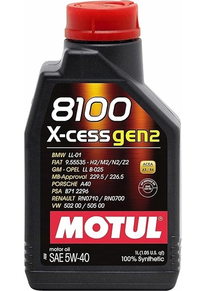8100 X-Cess Gen2 5W40 5lt fiyatları
