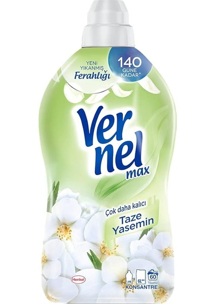 Max Taze Yasemin Kokulu 60 Yıkama Konsantre Çamaşır Yumuşatıcısı (1 x 1440 Ml)