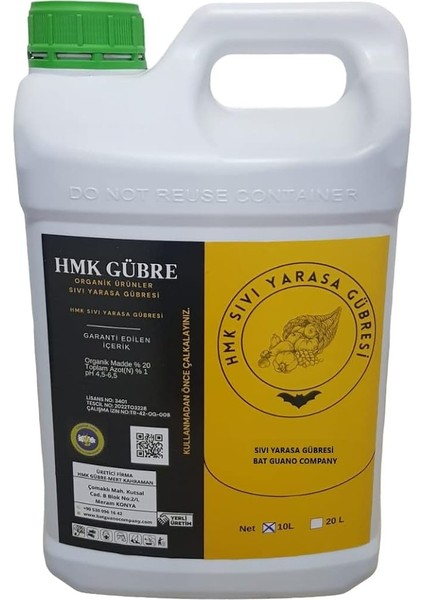 Sıvı Yarasa Gübresi %100 Organik Bat Guano 10 Litre
