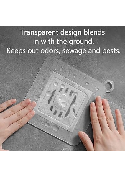 Duş Tahliye Kapağı, 2 Adet 15 cm Kare Silikon Zemin Tahliye Kapağı Tahliye Contası Tapası Koku Giderici Ped Duş Lavabosu, Tuvalet Banyo Mutfak Için (Gri) modelleri