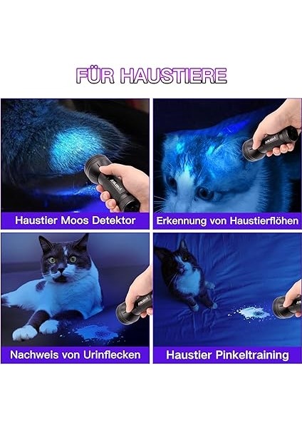 Uv Siyah Işıklı El Feneri, 51 Led'li | Uv Lamba, Evcil Hayvan Idrar Detektörü, Köpeklerinizin, Kedilerinizin ve Kemirgenlerinizin Halılarında, Perdelerdeki Kurumuş Lekeler Için, 3 x Aa Pil fiyatları