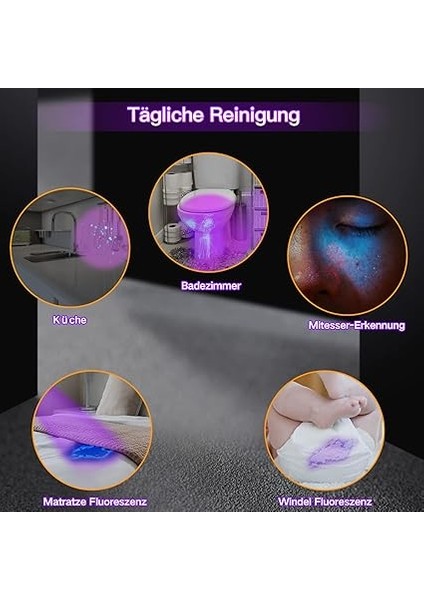 Uv Siyah Işıklı El Feneri, 51 Led'li | Uv Lamba, Evcil Hayvan Idrar Detektörü, Köpeklerinizin, Kedilerinizin ve Kemirgenlerinizin Halılarında, Perdelerdeki Kurumuş Lekeler Için, 3 x Aa Pil fırsatları