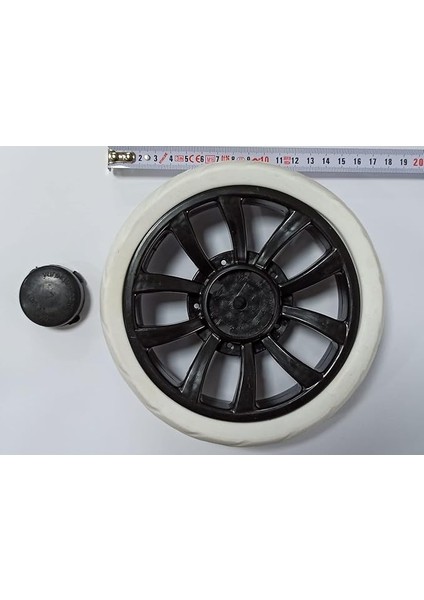 - 2 Adet - Pazar Arabası Tekerleği Telli Yuva 17 cm Siyah Pazar Teker