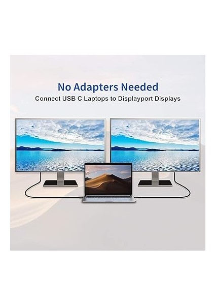 USB C To Displayport Kablo - Dp 1.4, Thunderbolt 4/3, Hdr, 8k 60Hz, 4K 144Hz/120Hz/60Hz, 2k 240Hz, Full Hd 240Hz, Örgülü, 2 Metre (CDP14B-PRO) modelleri