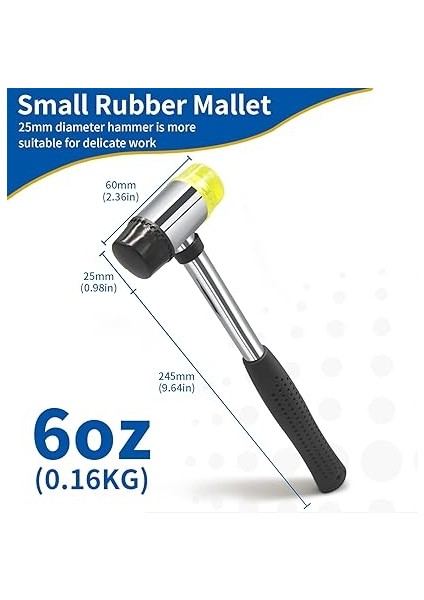 Kauçuk Çekiç, 25MM Küçük Kauçuk Çekiç, Takı Deri El Sanatları Ahşap Işleri Için Ergonomik Şekilli Kaymayı Önleyici Saplı Yumuşak Çekiç fiyatları