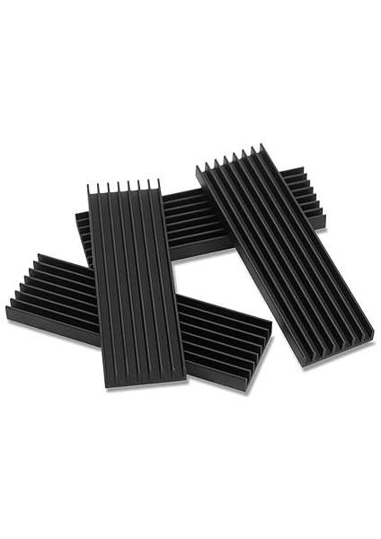 4 Adet Alüminyum Soğutucu Pc Soğutma Kanatları Soğutucu Seti Termal Yapışkan Bantlı 70 mm x 22 mm x 6 Mm, Siyah fırsatları
