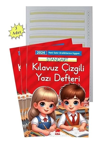 Yeni Müfradat Güzel Yazı Defteri Orta Boy 16.5X24 24 Yaprak 3 Adet Standart Kılavuz Çizgili Yazı Defteri Satır Aralıklarına Uygun fiyatları
