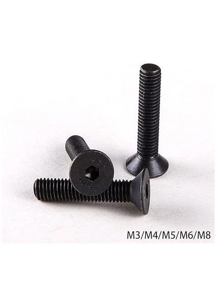 20 Adet M3 Siyah Havşa Başlı Vida, Alaşımlı Çelik, Ev ve Ofis Aletleri Için Çok Sağlam Yassı Başlı Alyan Vidalar (M3 x 8) fırsatları