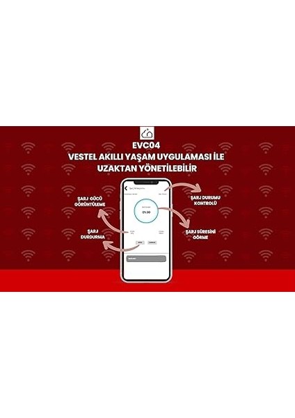 Ac Elektrikli Araç Şarj Istasyonu EVC04 22KW Smart Özellikli 5mt. Tip2 Kablolu, IP54 Sertifikalı Ev Şarj Cihazı indirimleri