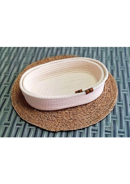 Ev Banyo Hasır Sepet Jüt Kordon Ip Örme Dikiş Çok Amaçlı Havlu Düzenleyici Organizer