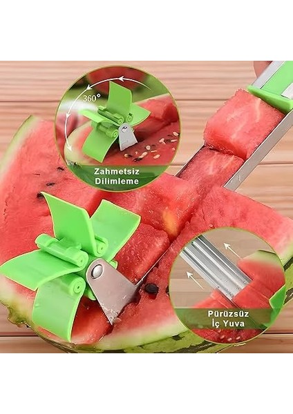 Pratik Paslanmaz Çelik Karpuz Dilimleyici | Ergonomik ve Güvenli Meyve Kesici fiyatları