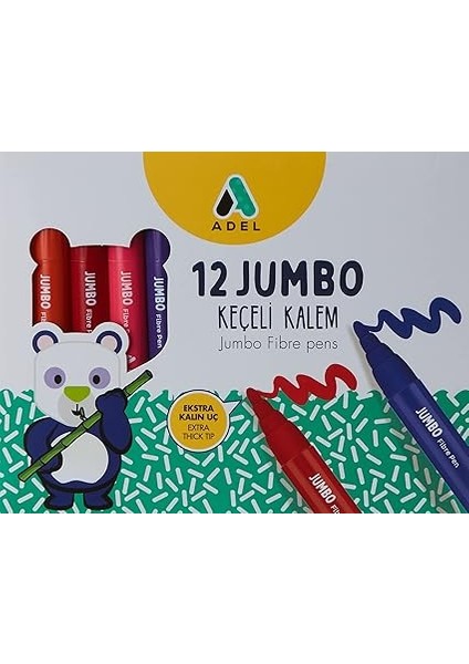 Jumbo Keçeli Kalem, 12 Renk fırsatları