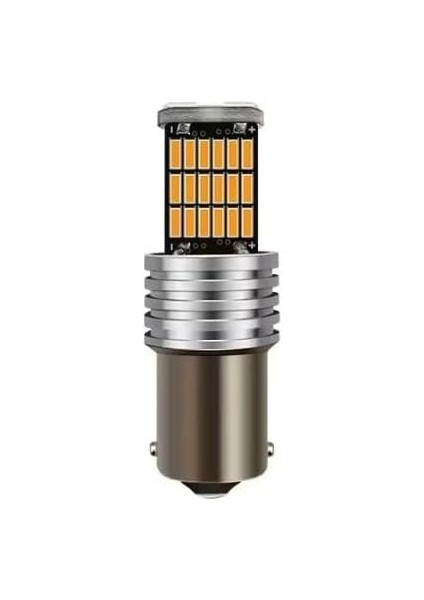 Car Accesories Oto Stop Sinyal Geri Vites Ampulü 45 LED 93 PY21W Turuncu Çapraz Tırnak