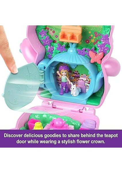 Pocket™ Tavşancığın Çay Partisi Mini Oyun Seti Polly Pocket Tavşancığın Çay Partisi Mini Oyun Seti, 1 Mikro Bebek ve Evcil Tavşanlar, Stil Aksesuarlarının Yer Aldığı Seyahat Oyuncağı JCR40 indirimleri