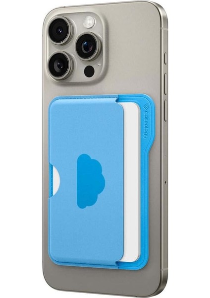 Caseology iPhone Için Magsafe Özellikli 3 Kartlı Manyetik Cüzdan Folder Pop Sky Blue Cloud - AFA07499 fırsatları