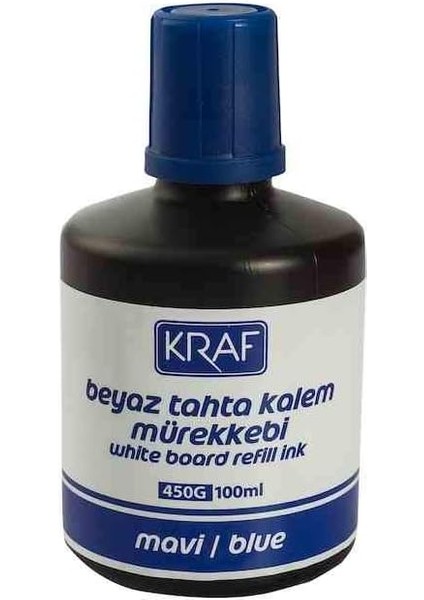 - Kraf Beyaz Tahta Kalem Mürekkebi - 100 ml - Mavi