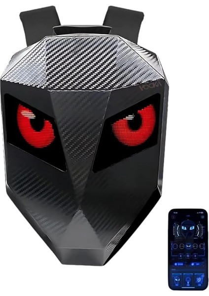 Ape Ledli Motosiklet Çantası 25 Modlu Mobil Kontrollü Akıllı Motorcu Sırt Çantası Gözlü Motorsiklet